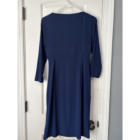 Ralph Lauren Essentials Dress Deep Sapphire Blue Faux Wrap Women’s Size 8 - Picture 3 of 3
